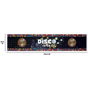Disco Party Table Runner Hanging Banner Scene Setters Rectangle 60x12inch