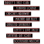 Roaring 20's Gangster and Flapper Girl Street Sign Cutouts Red and White 8-Pack