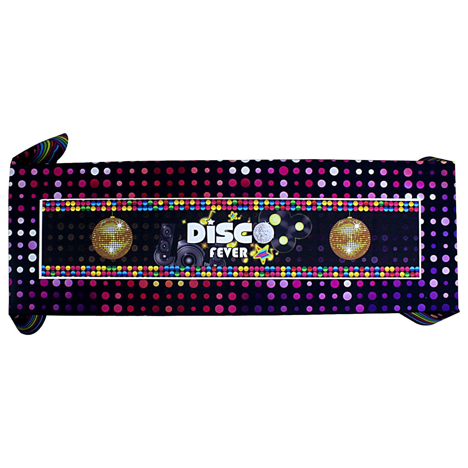 Disco Party Table Runner Hanging Banner Scene Setters Rectangle 60x12inch