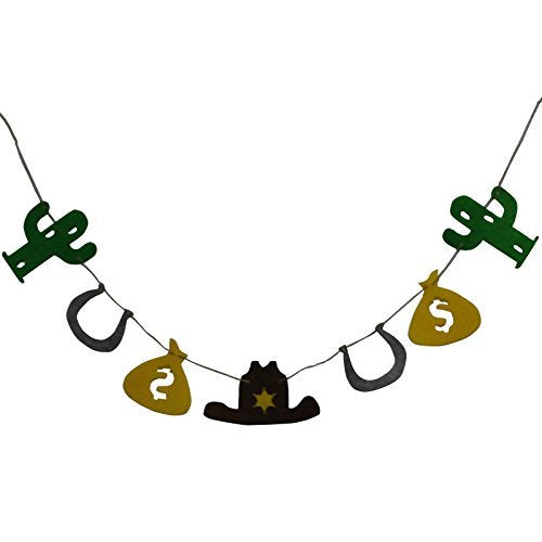 Cowboy Cop and Loot Money Sack Fabric Garland Banner