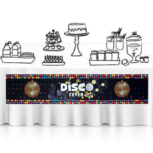 Disco Party Table Runner Hanging Banner Scene Setters Rectangle 60x12inch