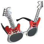Eletronic Guitar Party Costume Sunglasses Fun Shades Red