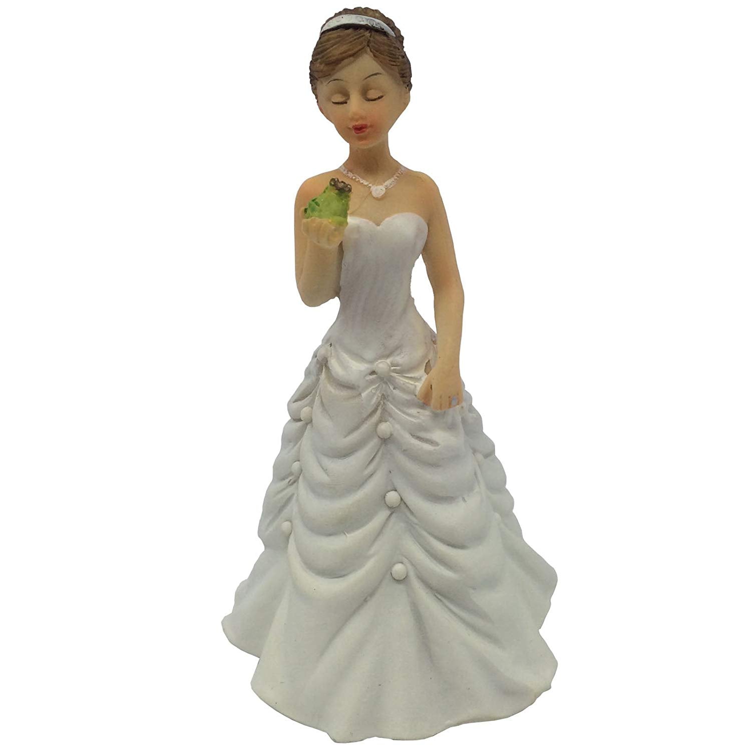 Kiss My Frog Prince Bride and Groom Resin Figurine Wedding Cake Topper 4.7inch Height