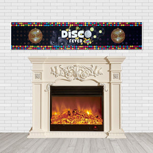 Disco Party Table Runner Hanging Banner Scene Setters Rectangle 60x12inch