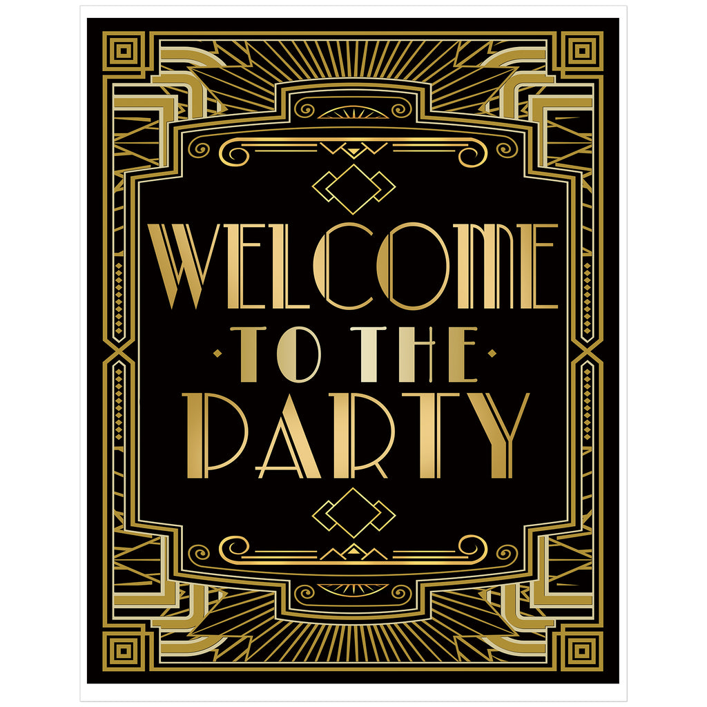 Roaring 20s Gatsby Welcome to Party Poster Photo Booth Props Sign 16x12inch A3