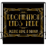 Roaring 1920s Gatsby Prohibition Ends Here Backdrop Photography Background  Photo Booth Props 10x10feet