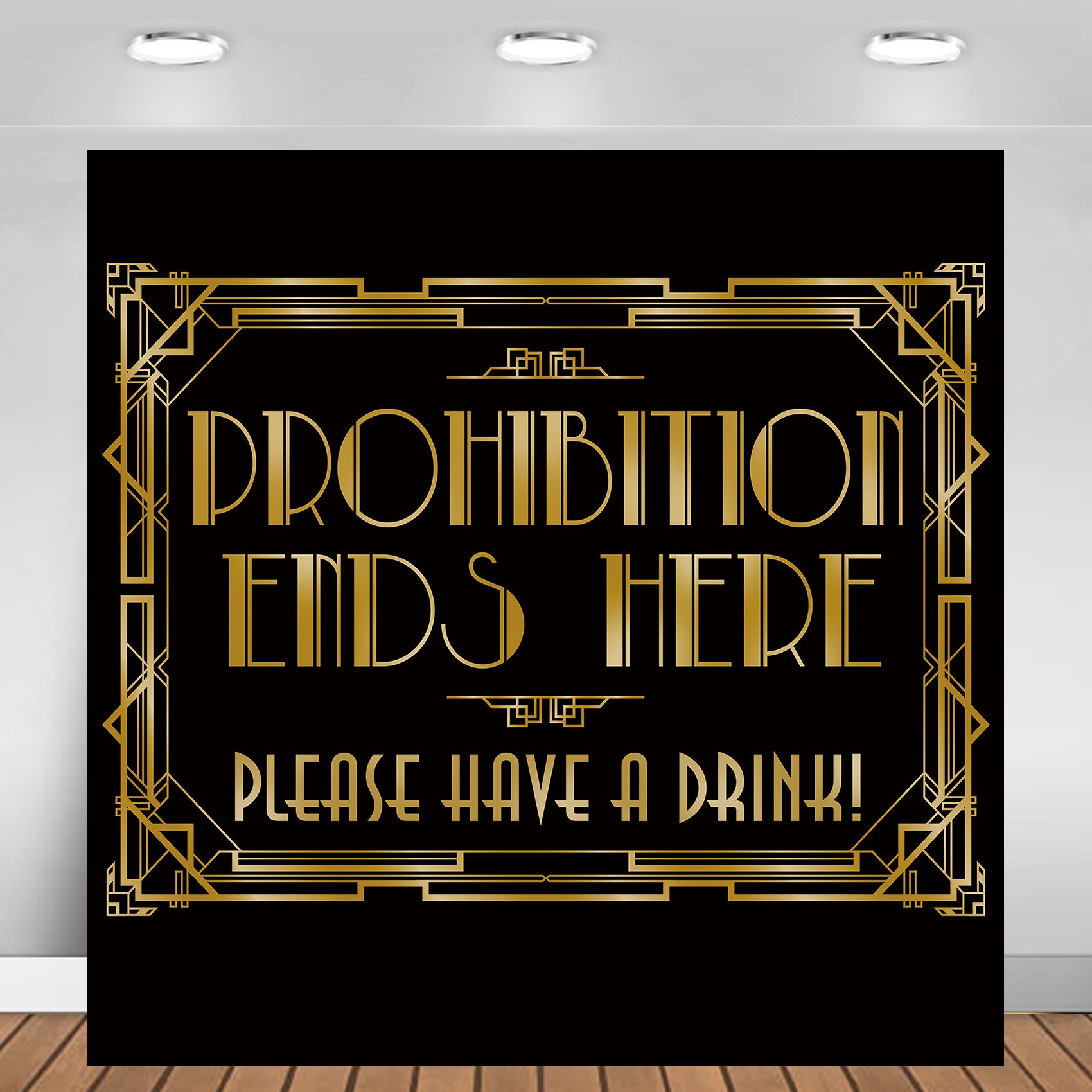 Roaring 1920s Gatsby Prohibition Ends Here Backdrop Photography Background  Photo Booth Props 10x10feet