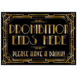 musykrafties Roaring 20's Gatsby Prohibition Ends Here Poster Photo Booth Props Sign 16x12inch A3