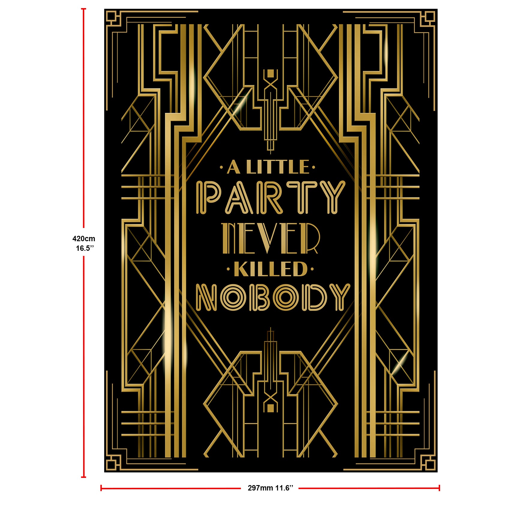 Roaring 20's A Little Party Never Killed Nobody Poster Photo Booth Props Sign 16x12inch A3