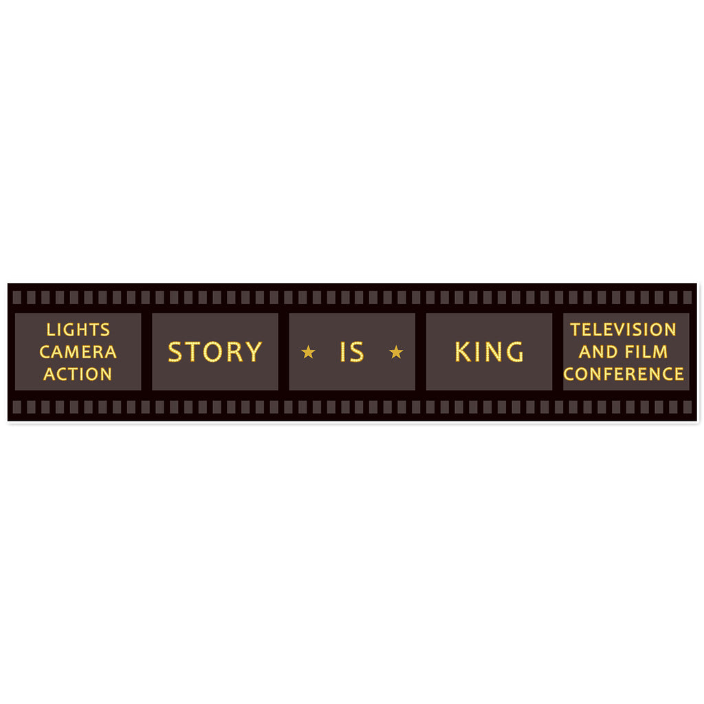 Story is King Prepasted Filmstrip Movie Night Party Wall Mural 59.8x11.8inch