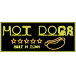 Hot Dogs Prepasted Neon Food Sign Cutout Wall Mural 20x8inch
