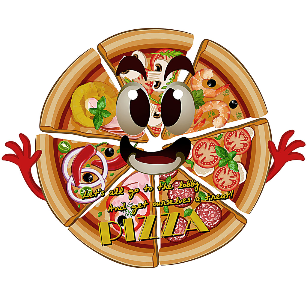 Pizza Movie Night Large Prepasted Food Sign Sticker 18inch Height