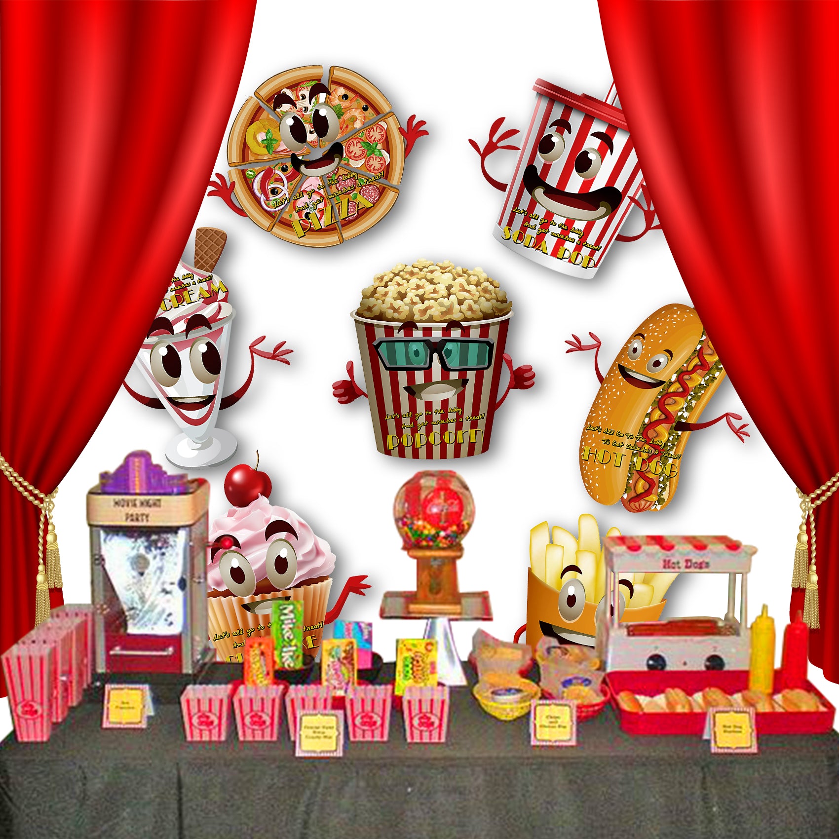 Cola Movie Night Large Prepasted Food Sign Sticker 18inch Height