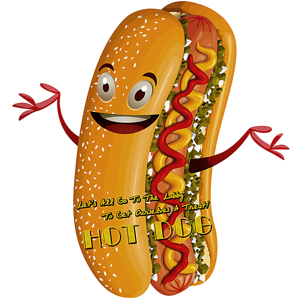 Hot Dog Movie Night Large Prepasted Food Sign Sticker 18inch Height