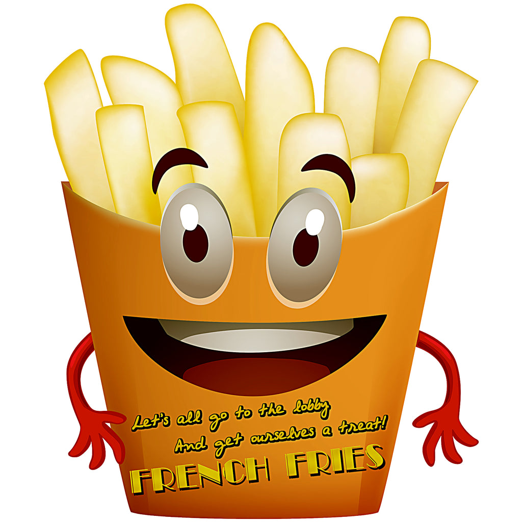 French Fries Movie Night Large Prepasted Food Sign Sticker 18inch Height