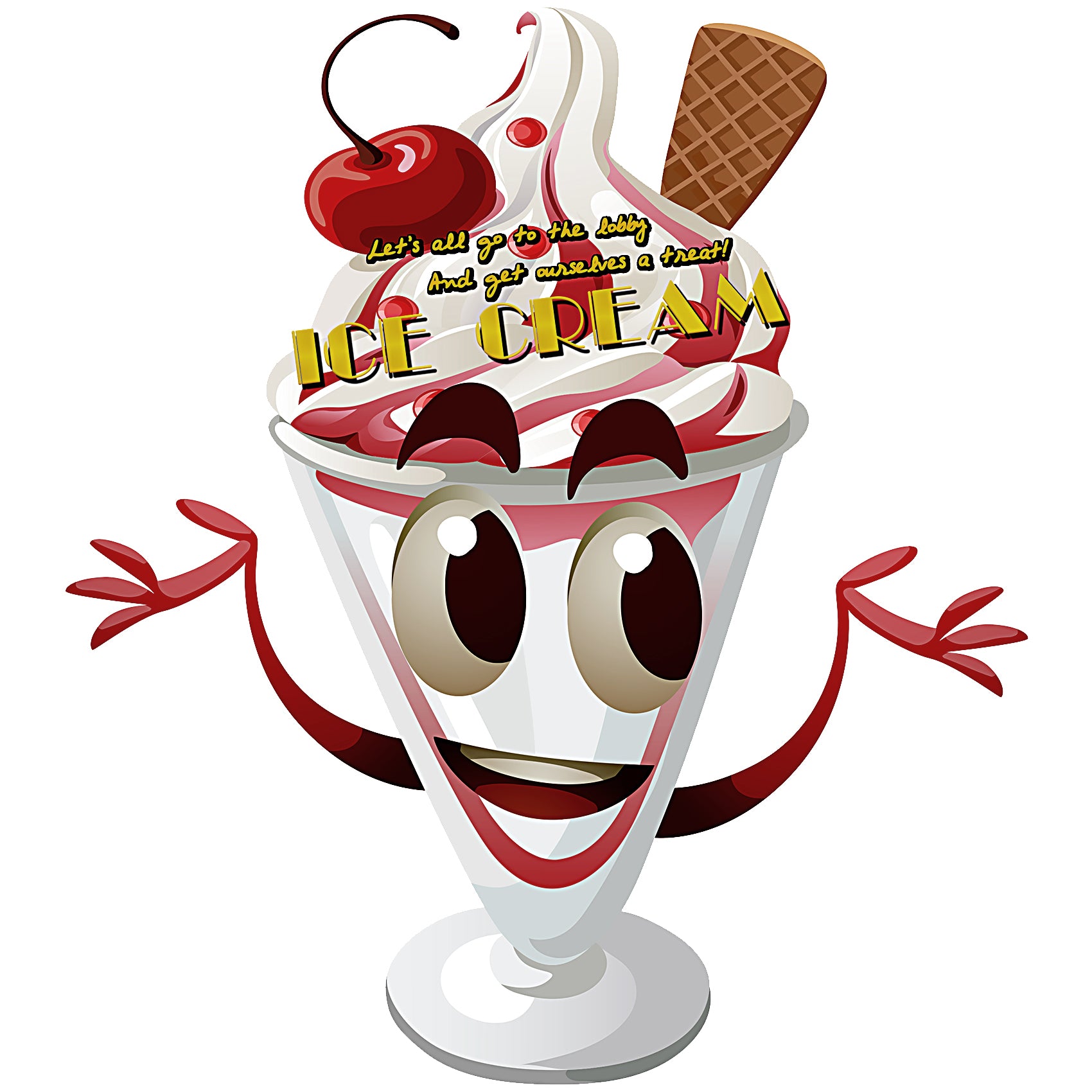 Ice Cream Movie Night Large Prepasted Food Sign Sticker 18inch Height