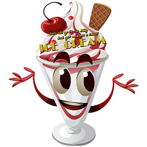 Ice Cream Movie Night Large Prepasted Food Sign Sticker 18inch Height