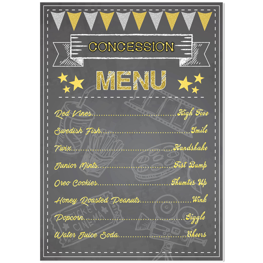 Theater Concession Menu Poster 16x12inch A3