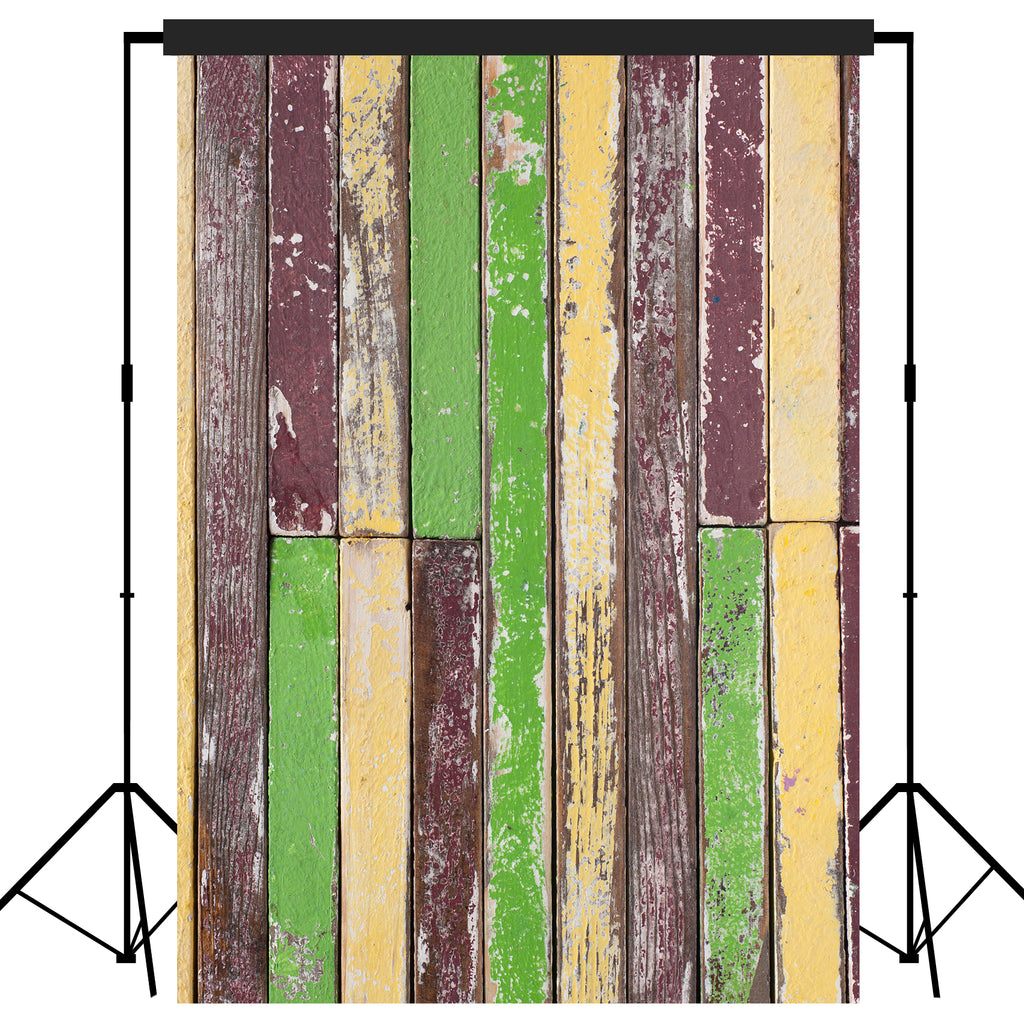 Rustic Distressed Wood Backdrop Photography Background #1746 Khakl and Brown and Green
