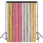 Rustic Distressed Wood Backdrop Photography Background #1747 Khakl and Pink and White