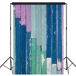 Rustic Distressed Wood Backdrop Photography Background #1749 Blue and Turquoise and Azure and Lavender