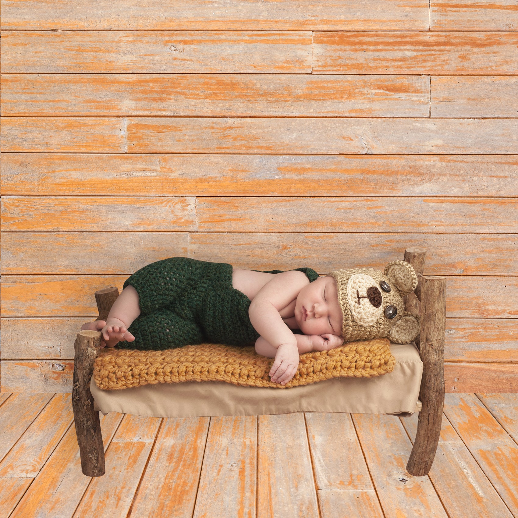 Rustic Distressed Wood Backdrop Photography Background #1769 Brown