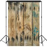 Rustic Distressed Wood Backdrop Photography Background #1776 Walnut With Aqua