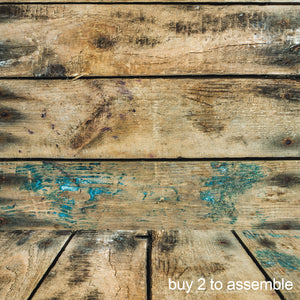 Rustic Distressed Wood Backdrop Photography Background #1776 Walnut With Aqua