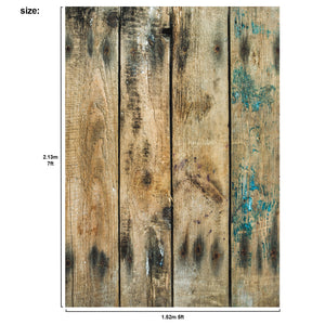 Rustic Distressed Wood Backdrop Photography Background #1776 Walnut With Aqua