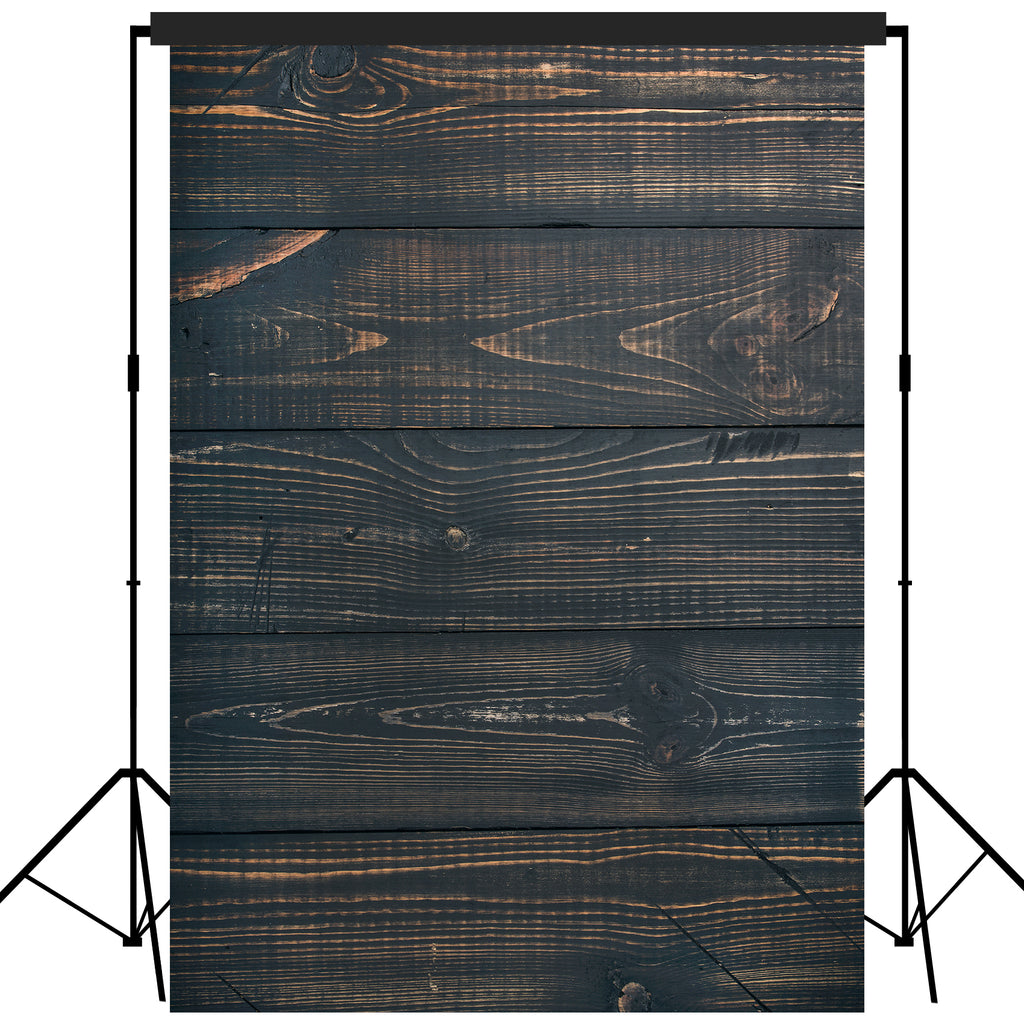 Rustic Distressed Wood Backdrop Photography Background #1778 Black