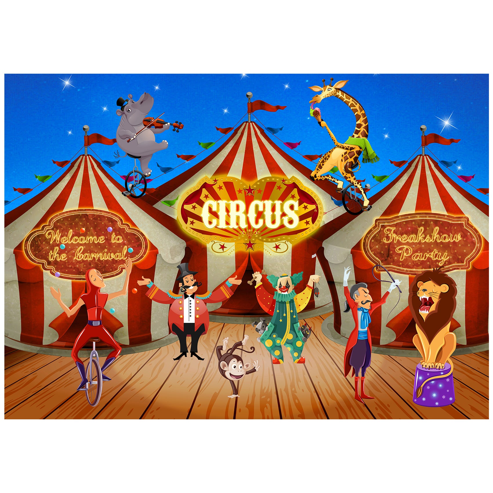 Carnival Circus Backdrop Scene Setters Photography Background 5x7feet