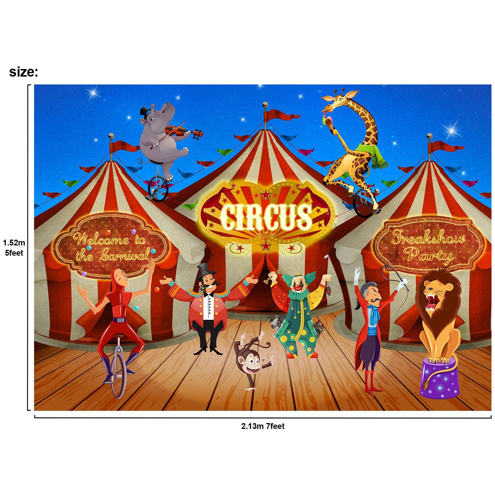 Carnival Circus Backdrop Scene Setters Photography Background 5x7feet