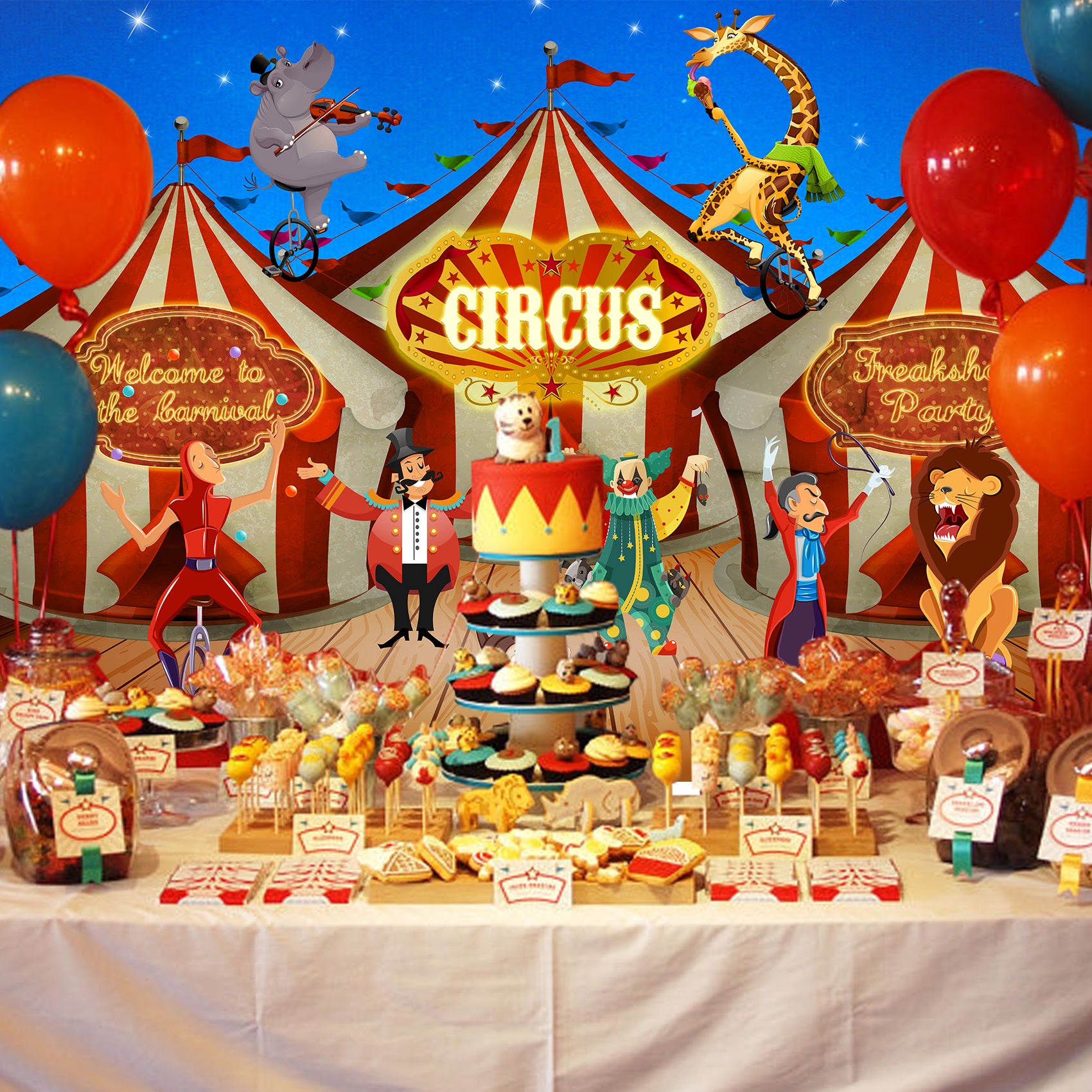 Carnival Circus Backdrop Scene Setters Photography Background 5x7feet