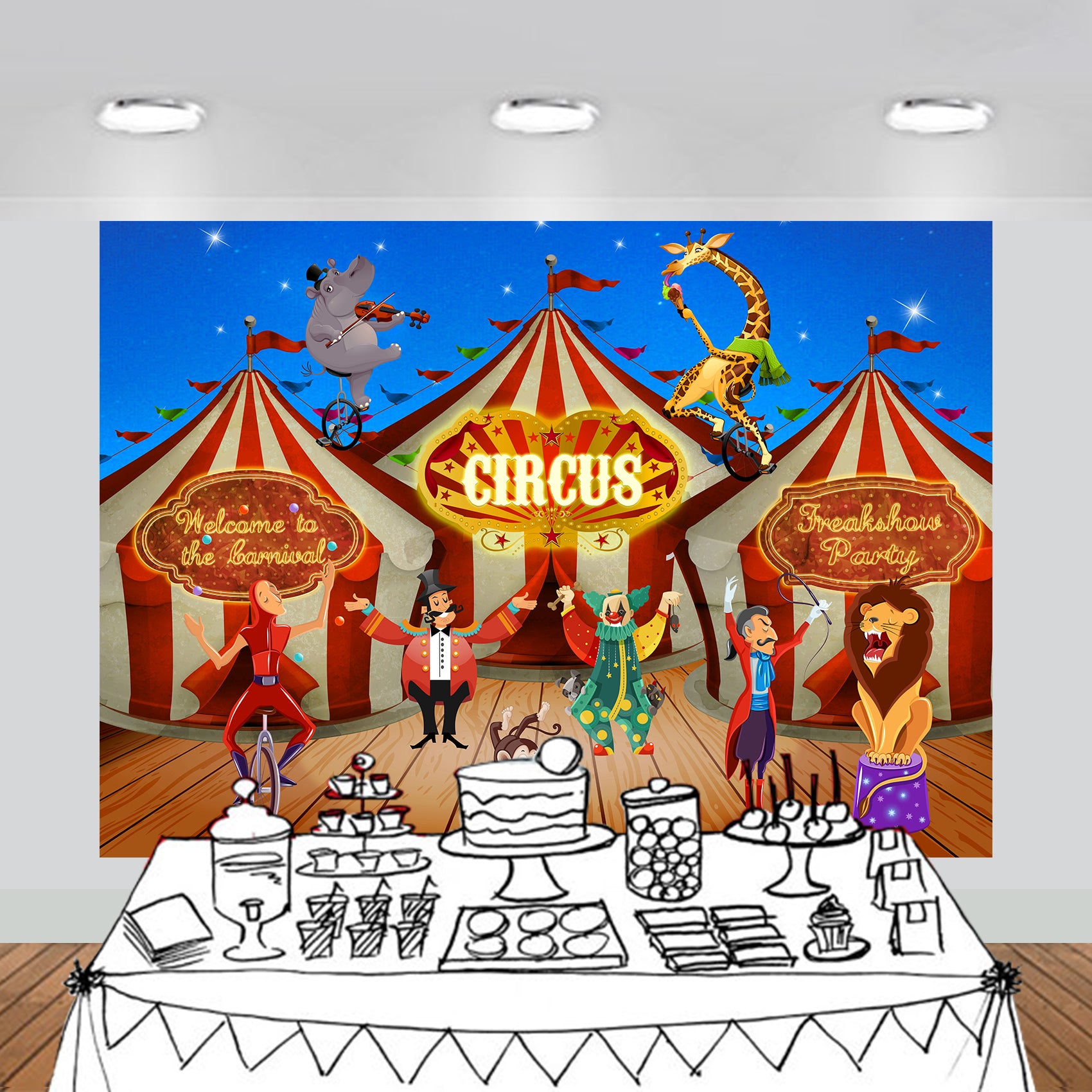 Carnival Circus Backdrop Scene Setters Photography Background 5x7feet