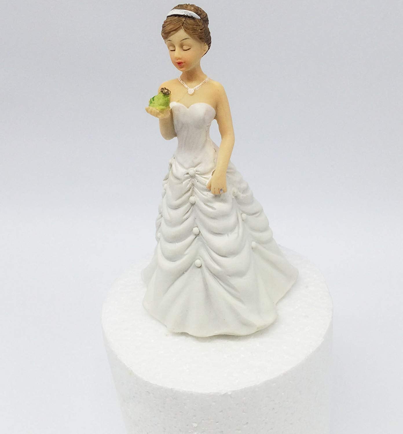 Kiss My Frog Prince Bride and Groom Resin Figurine Wedding Cake Topper 4.7inch Height