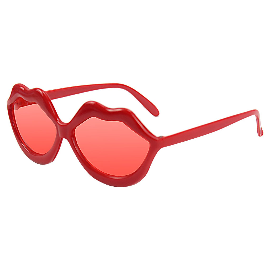Luscious Lips Party Costume Sunglasses Fun Shades Red Frames