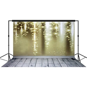 Christmas Occasions Star Sparkles Setting Wooden Floors Backdrop Photography Background Champagne 10x10 feet