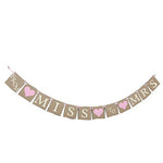 From Miss to Mrs Bunting Banner for Wedding Celebration Parties Brown