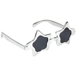 Rock Super Star Party Costume Sunglasses Fun Shades Metallic Silver