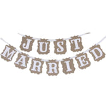 Just Married Bunting Banner for Wedding Celebration Parties 10x13.5cm