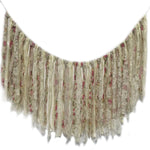 Vintage Handmade Lace Fabric Tassel Garland Banner Rustic Rose Beige