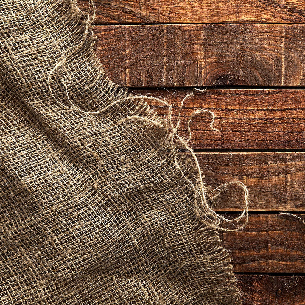 Rustic Distressed Burlap and Wood Backdrop Photography Background 5x3feet #1810