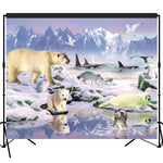 Polar Animals Scenic Backdrop Photography Studio Fabric Background 7x6feet