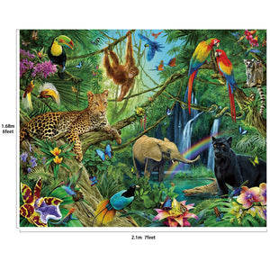 Tropical Rain Forest Adventure Scenic Backdrop Photography Studio Fabric Background 7x6feet