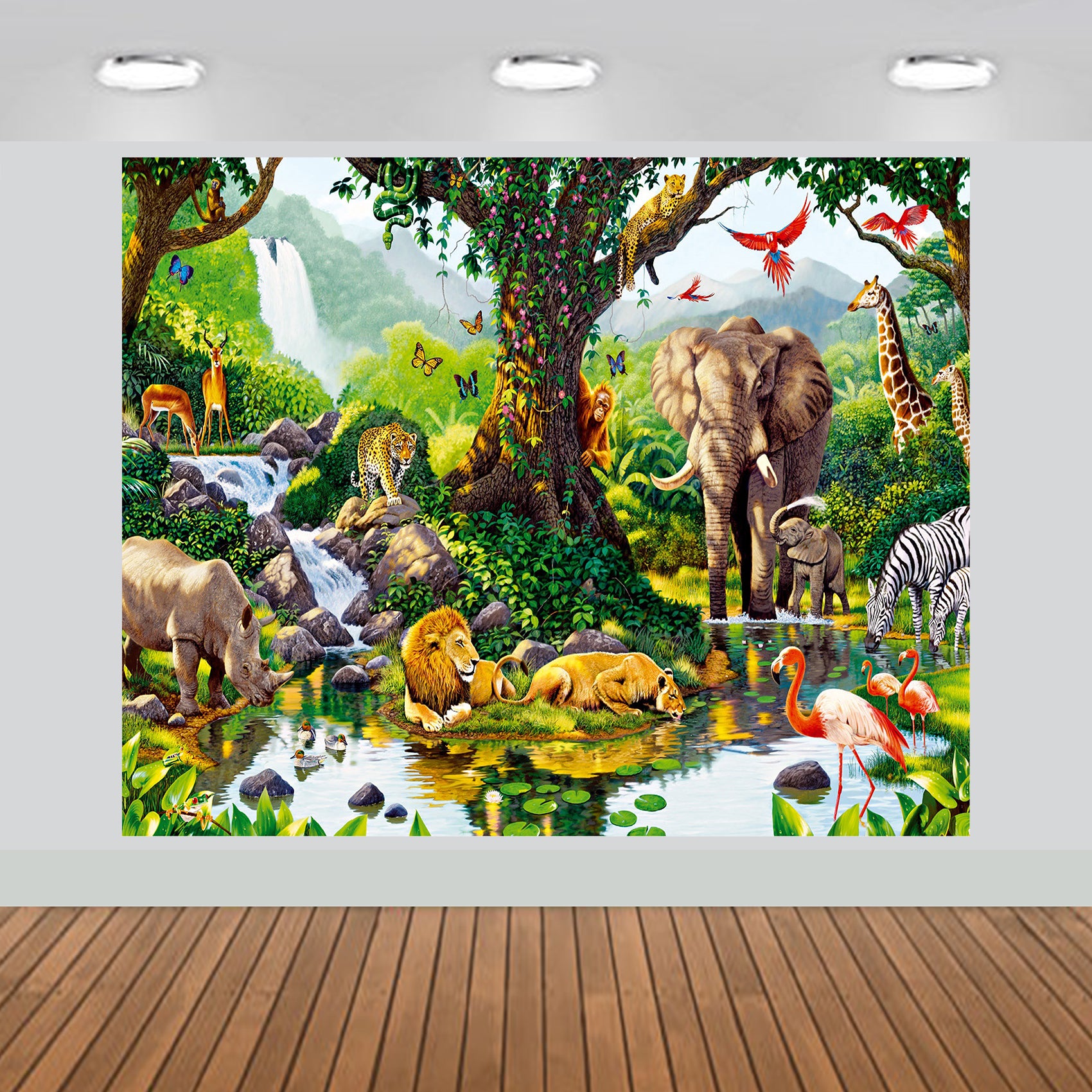 Tropical Rain Forest Jungle Adventure Backdrop Photography Studio Fabric Background 7x6feet #2192