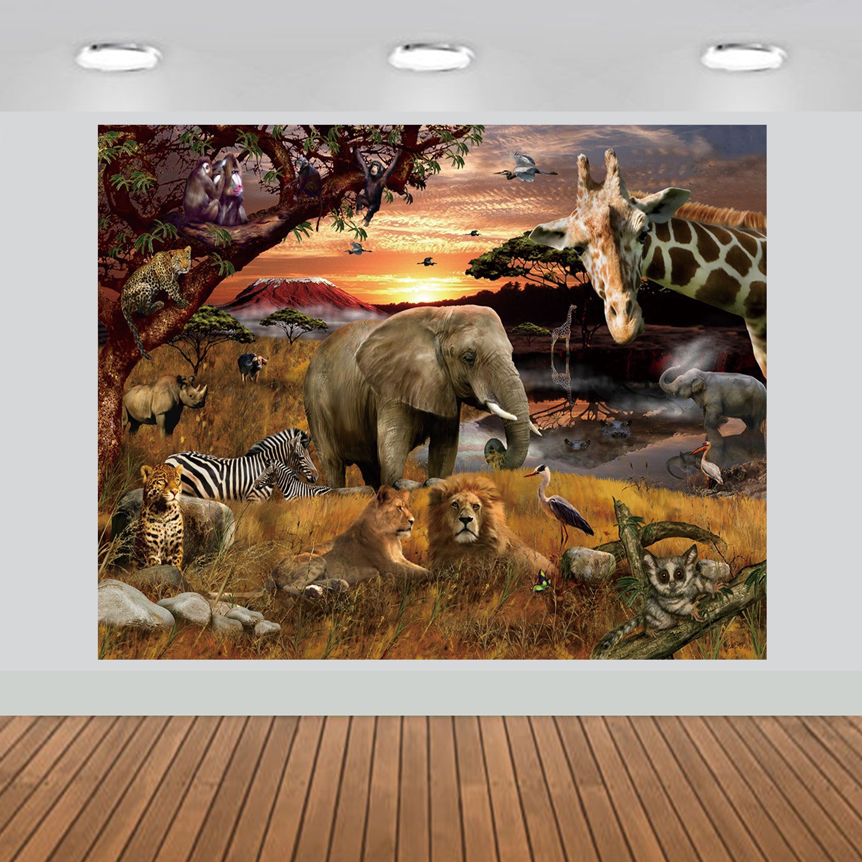 Tropical African Forest Jungle Backdrop Photography Studio Fabric Background 7x6feet #2195