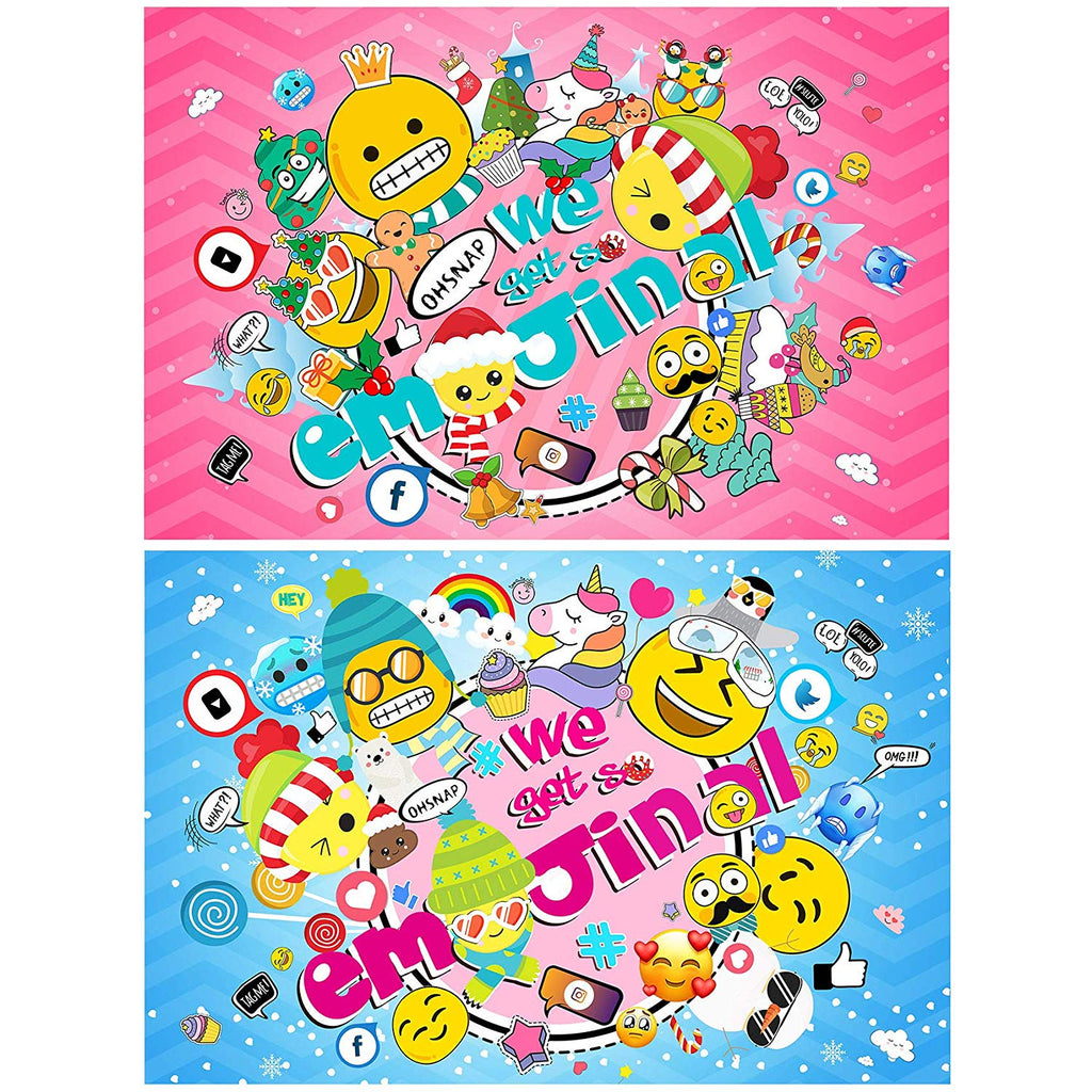 Emoji Hilarious Backdrops 5x3 feet 2-Count We Get so Emojional