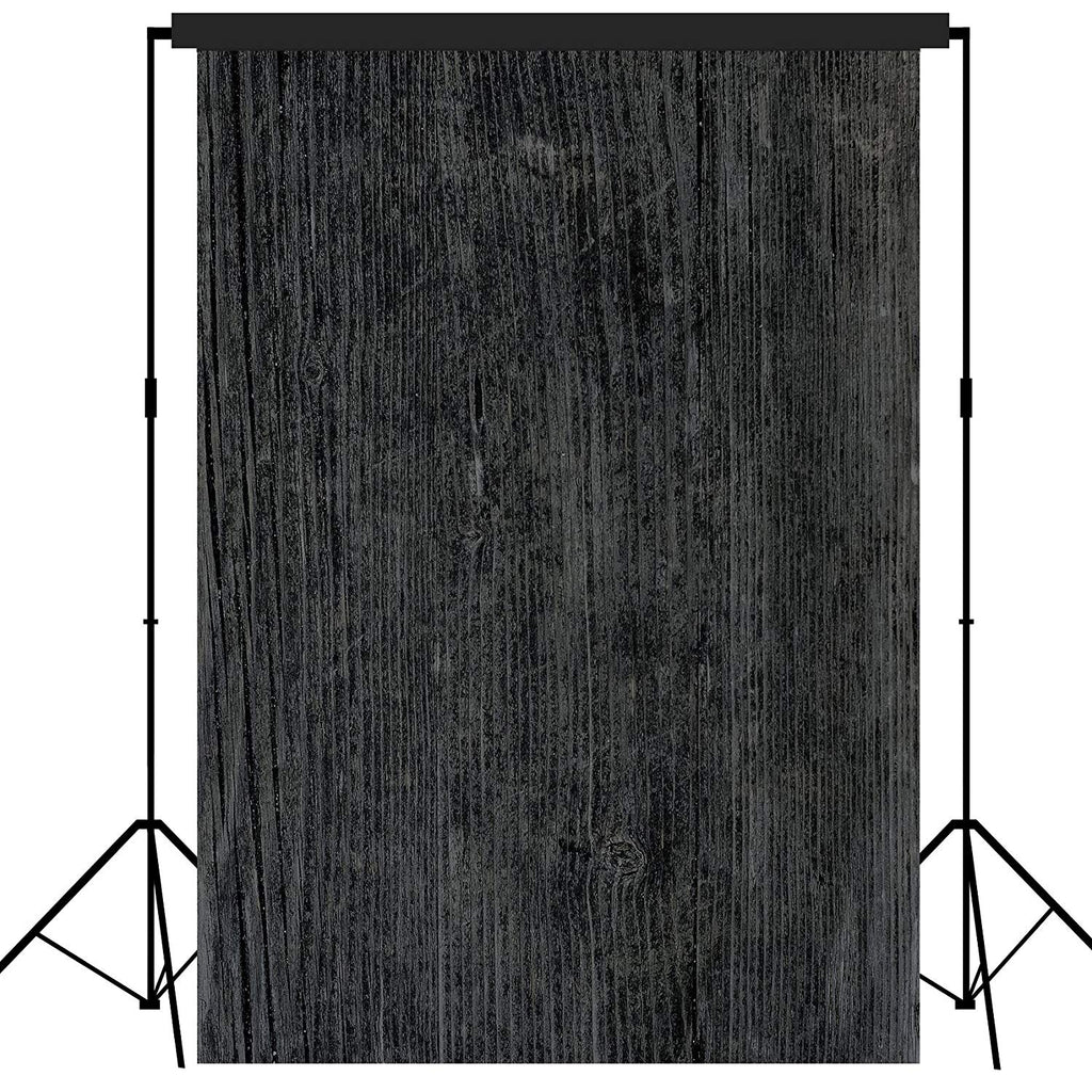 Rustic Distressed Wood Backdrop Photography Background #1785 Black