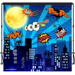 Super Hero City Backdrop Scene Setters 7x7 feet