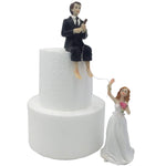 Hooked on Love Bride and Groom Wedding Cake Topper 5.5-inch Height
